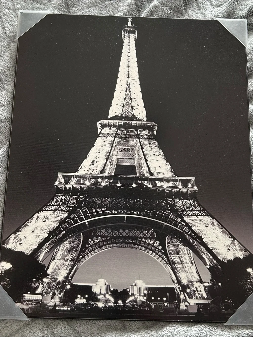 Black & White Eiffel Tower Wall Art Canvas Print